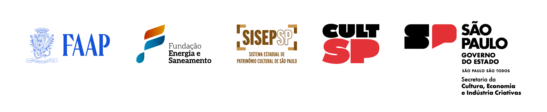 FAAP · Fundação Energia e Saneamento · SISEP - Sistema Estadual de Patrimônio Cultural de São Paulo · CULT SP · Governo do Estado de São Paulo - Secretaria da Cultura, Economia e Indústria Criativas